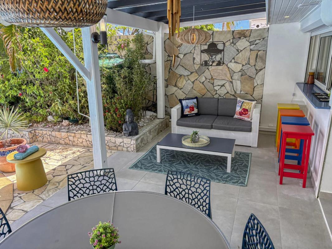 18.Location villa piscine vue mer Saint François Guadeloupe_ Terrasse vue mer